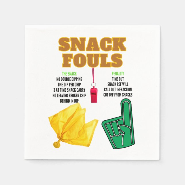 Snack Fouls for Party Goers Napkin (Front)