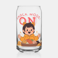 Snack Mode: ON – Cute Cartoon Character with Snack