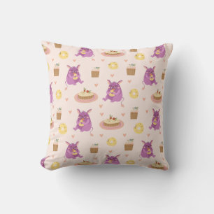 Snack Monsters Throw Pillow