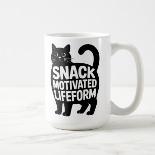 Snack Motivated Lifeform Fat Cat Humor Coffee Mug