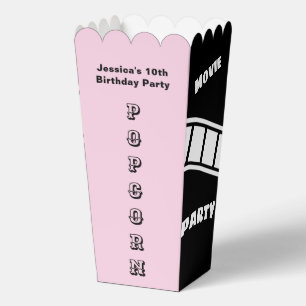 Snack Movie Night Custom Popcorn Birthday Party Favor Box