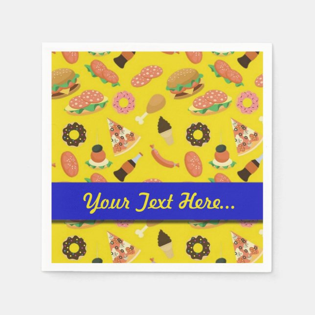 Snack Time Yellow Picnic Napkins (Front)