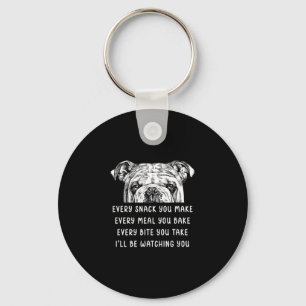 Snack You Make Every Meal You Bake English Bulldog Keychain