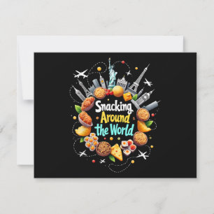 Snacking Around The World Fast Food Travel Travele Holiday Card