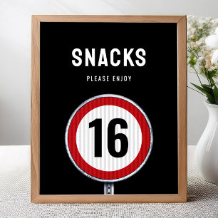 Snacks 16th Birthday Speed Limit  Poster