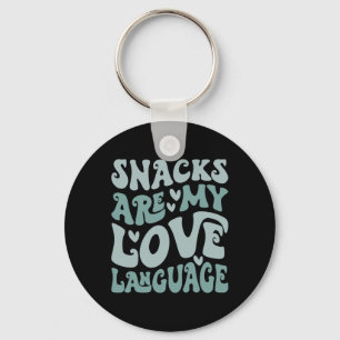 Snacks Are My Love Language Valentine Day Kids Boy Keychain