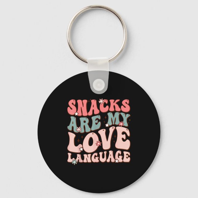 Snacks Are My Love Language Valentine Day Kids Boy Keychain (Front)