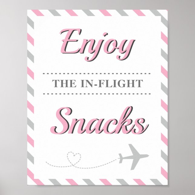 Snacks Food Table Travel Airplane Airline Party Poster (Front)