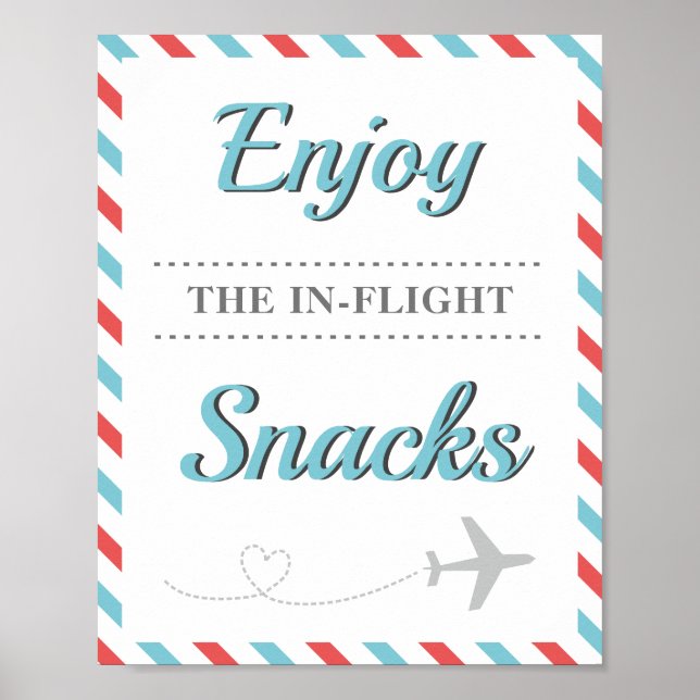 Snacks Food Table Travel Airplane Airline Party Poster (Front)