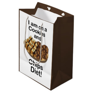 Snacks I am On Cookies And Chips Diet Funny Party Medium Gift Bag