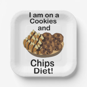 Snacks I am On Cookies And Chips Diet Funny Party Paper Plate