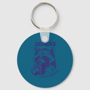 Snacks Make Me Nice Raccoon Animal Sarcastic Sayin Keychain