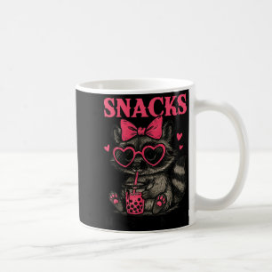 Snacks Make Me Nicer Funny Colorful Racoon With Su Coffee Mug