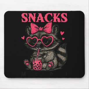 Snacks Make Me Nicer Funny Colorful Racoon With Su Mouse Pad