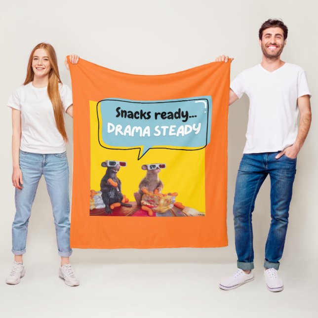 Snacks Ready, Drama Steady Fleece Blanket (In Situ)