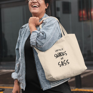 Snacks & Sass Funny Cool Quirky Modern Tote Bag