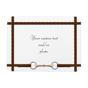 Snaffle Bit & Laced Reins Custom Horse Photo Magnet