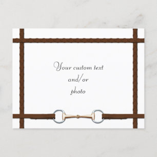 Snaffle Bit & Laced Reins Custom Horse Photo Postcard