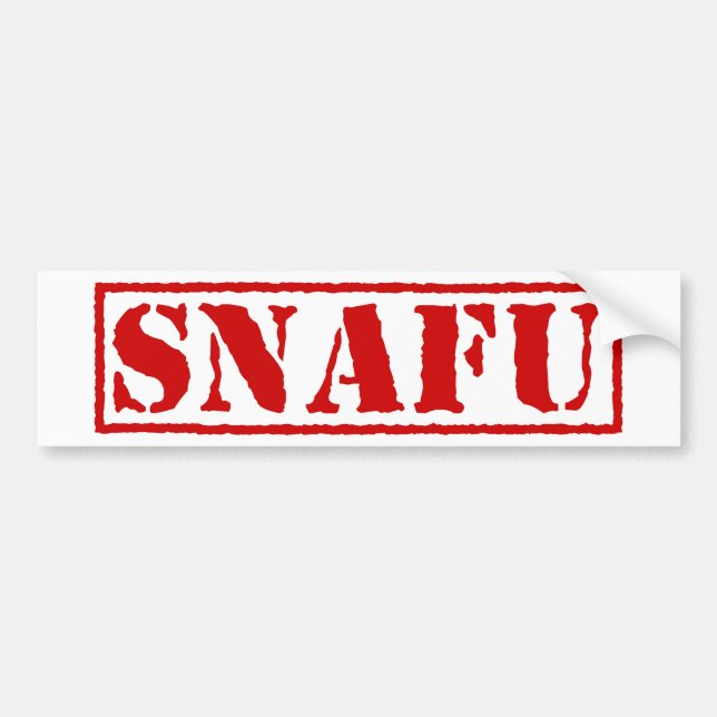 SNAFU BUMPER STICKER (Front)