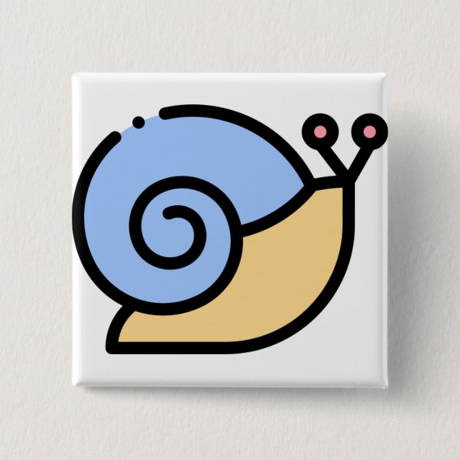 Snail 2 Inch Square Button (Front)