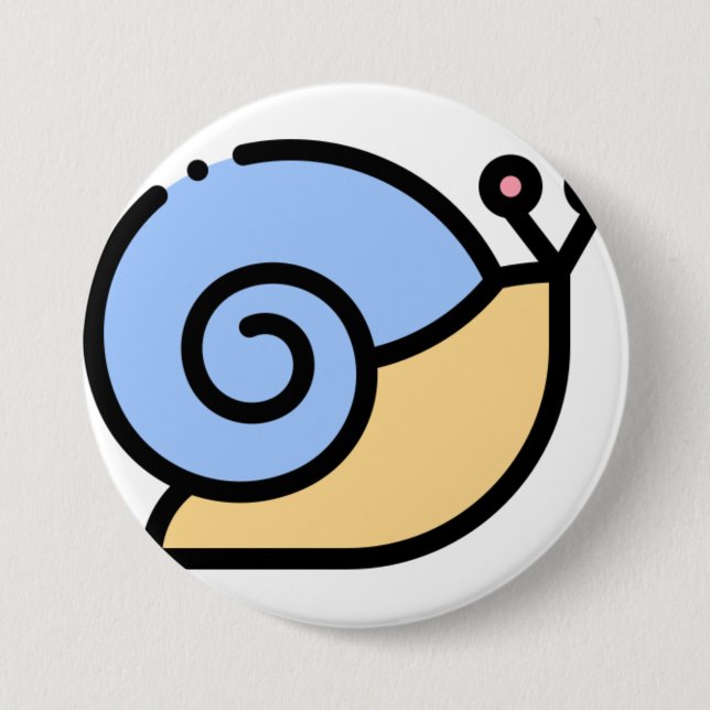 Snail 3 Inch Round Button (Front)