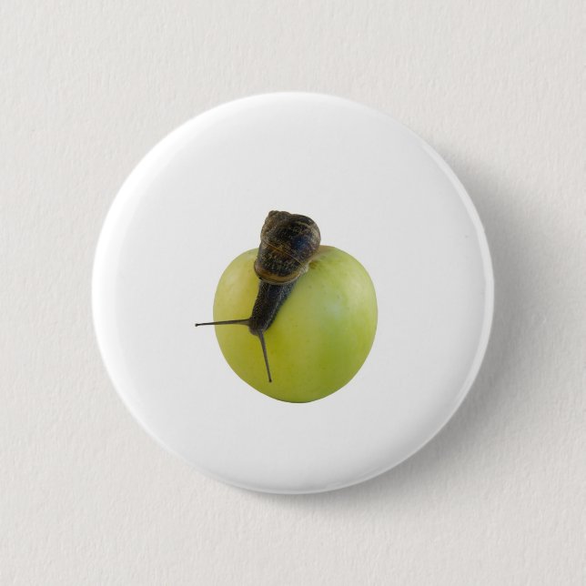 Snail and apple 2 inch round button (Front)
