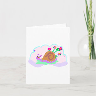 Snail And Flowers Card