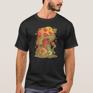 Snail And Mushroom With Butterflies Groovy 70u201 T-Shirt