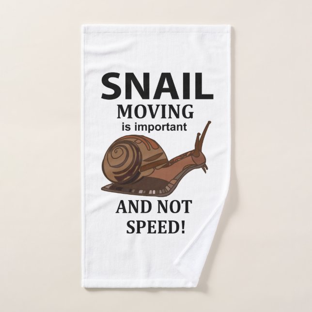 Snail Animal Shell Typography  Hand Towel (Hand Towel)