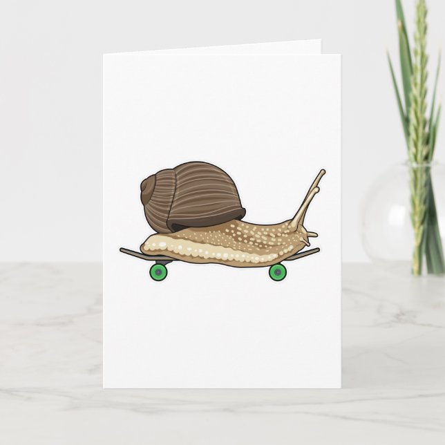Snail as Skater with Skateboard Card (Front)