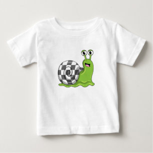 Snail at Chess with Chessboard Baby T-Shirt