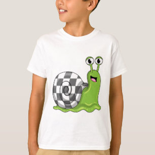Snail at Chess with Chessboard T-Shirt