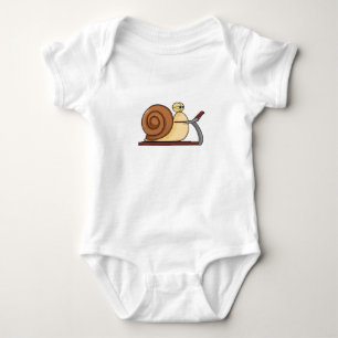 Snail at Jogging on Treadmill Baby Bodysuit