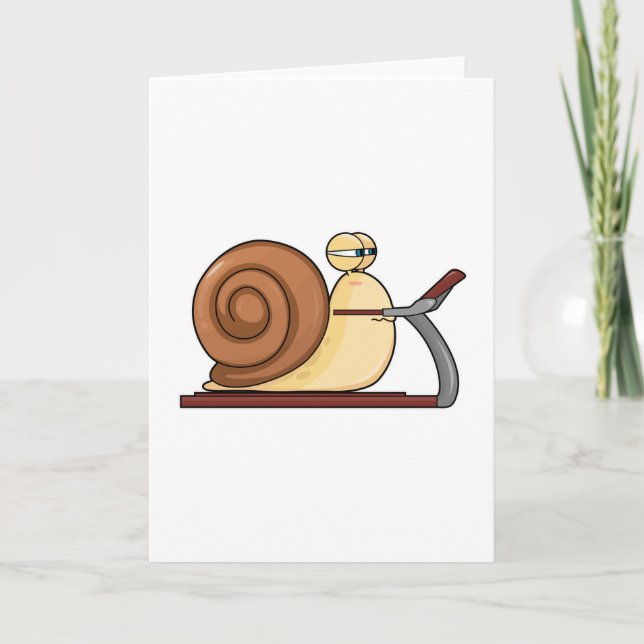 Snail at Jogging on Treadmill Card (Front)