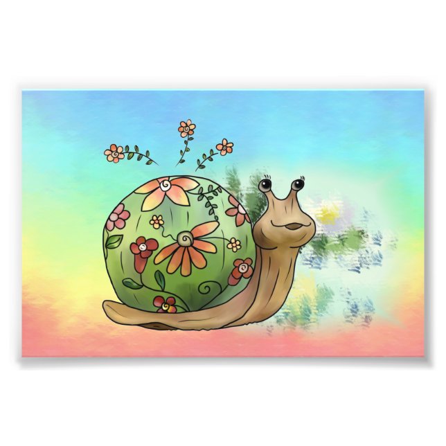 snail at the pond photo print (Front)
