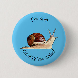 Snail cartoon illustration 2 inch round button