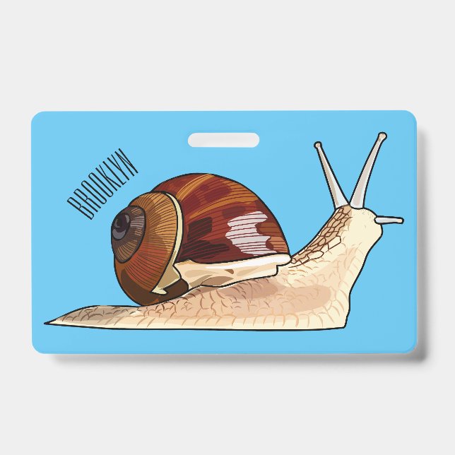 Snail cartoon illustration badge (Front)