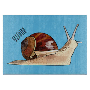 Snail cartoon illustration cutting board