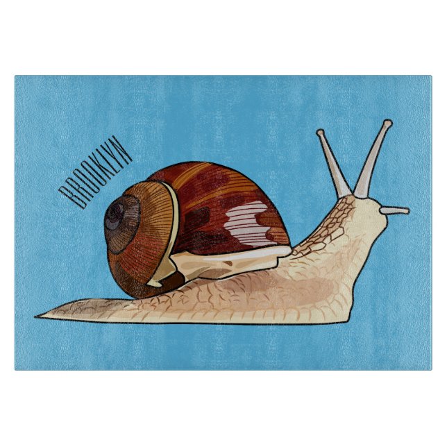 Snail cartoon illustration cutting board (Front)