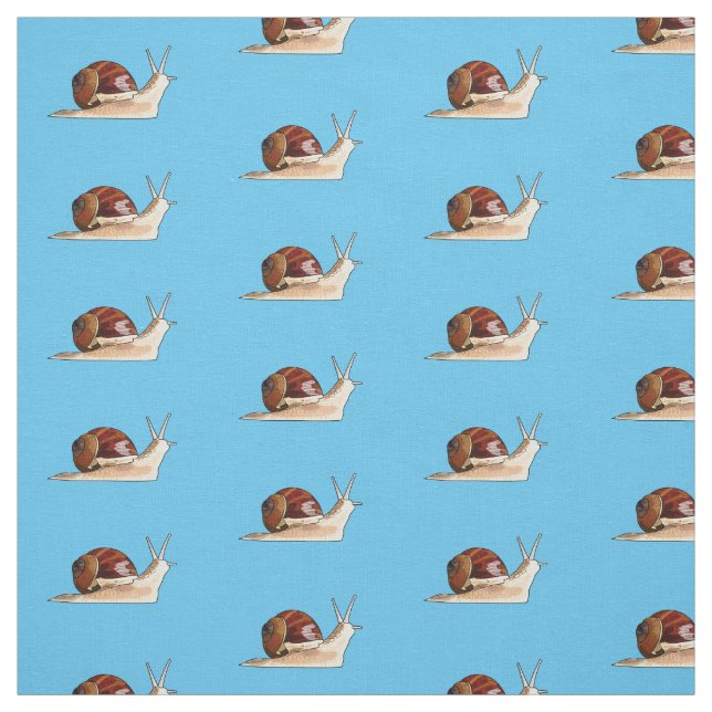 Snail cartoon illustration fabric (Swatch)