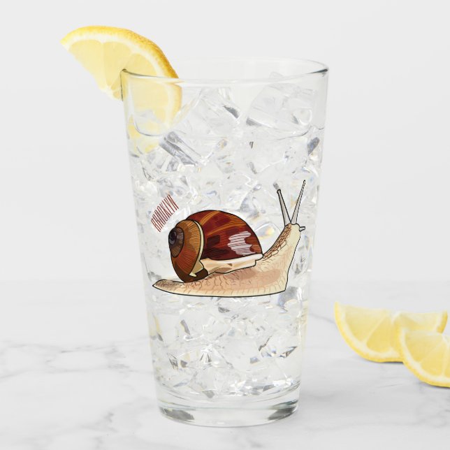 Snail cartoon illustration glass (Front Ice)