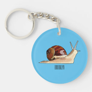 Snail cartoon illustration keychain