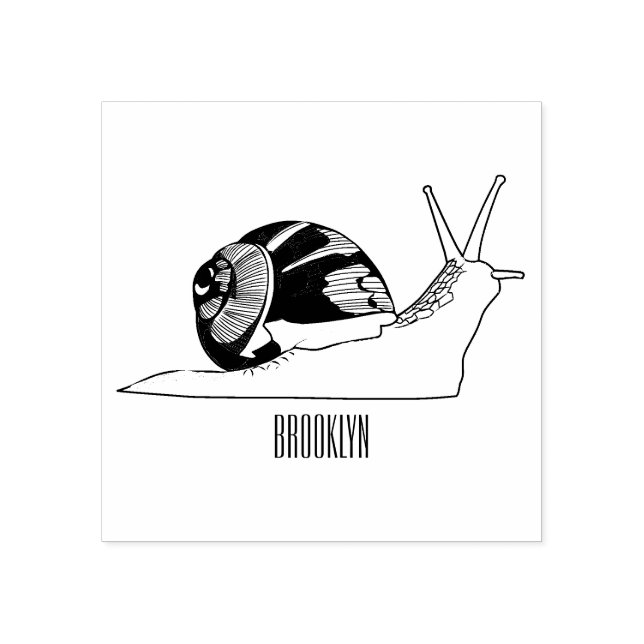 Snail cartoon illustration rubber stamp (Imprint)