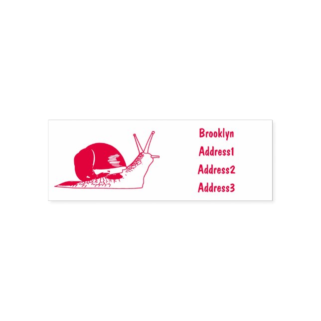 Snail cartoon illustration self-inking stamp (Design)