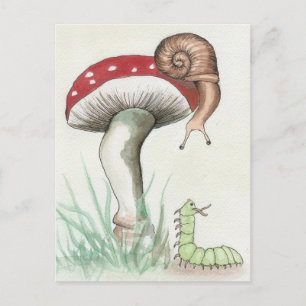 Snail & Caterpillar Postcard
