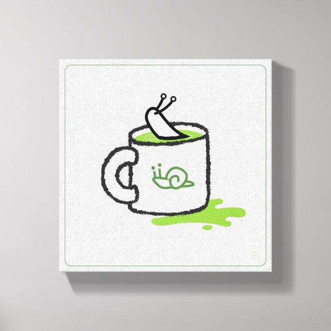 Snail Coffee - The Slowly Peppy Drink Canvas Print (Front)