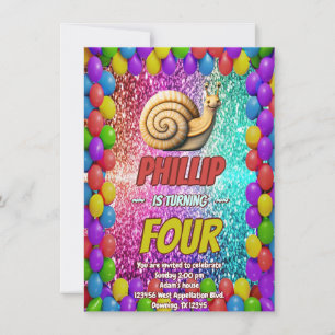 Snail Custom character birthday invite