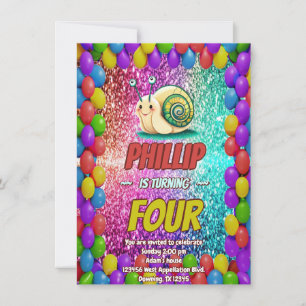 Snail Custom character birthday invite