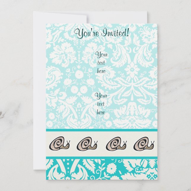 Snail; Cute Invitation (Front)