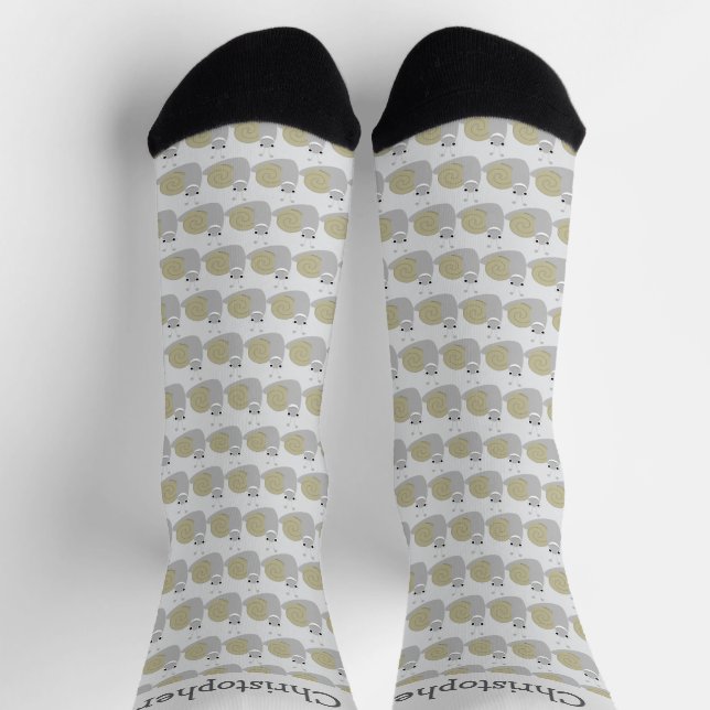 Snail Design Any Colour Background Socks (Top)